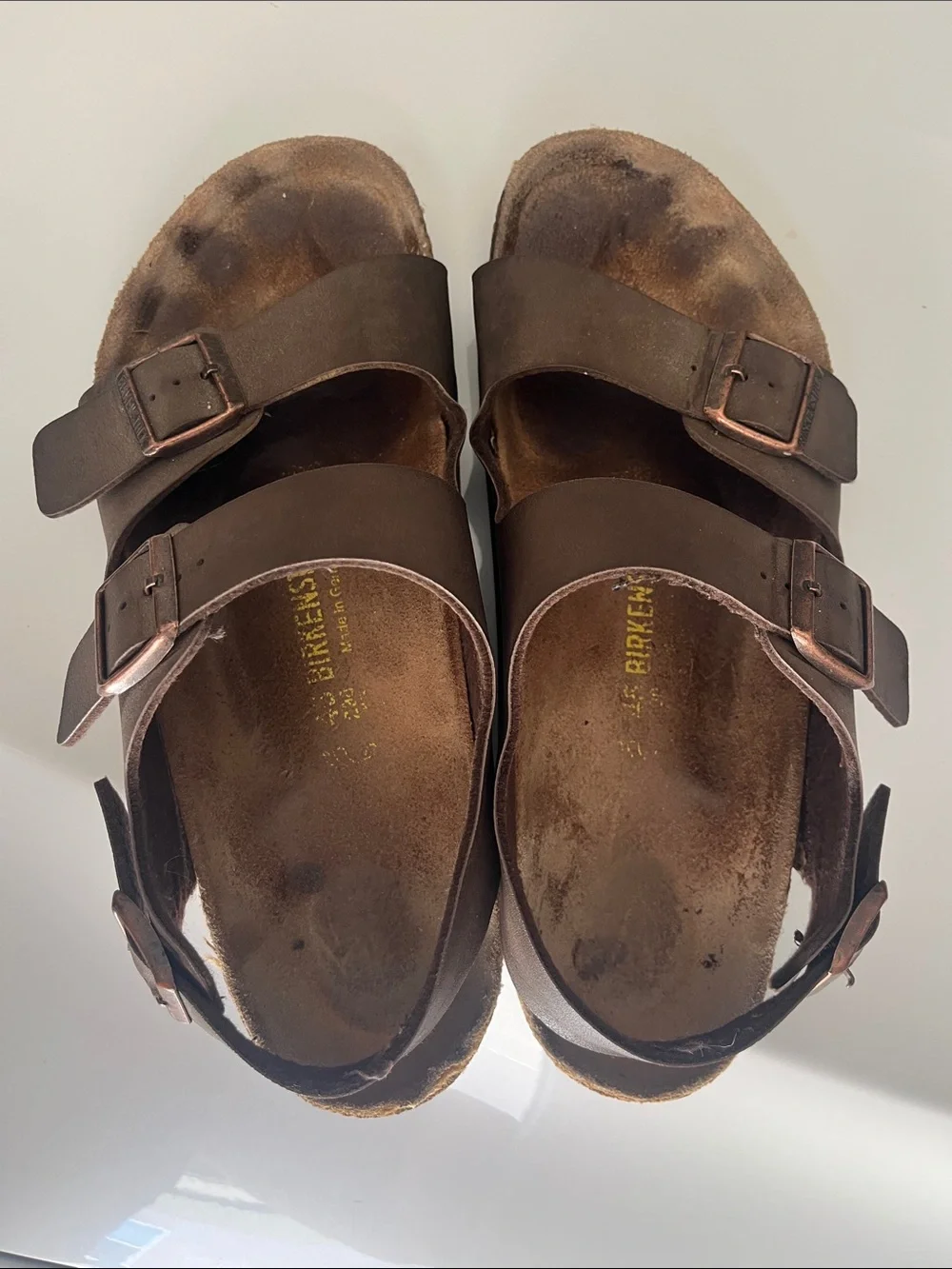 Birkenstock Brown Two-Strap Men's Sandals